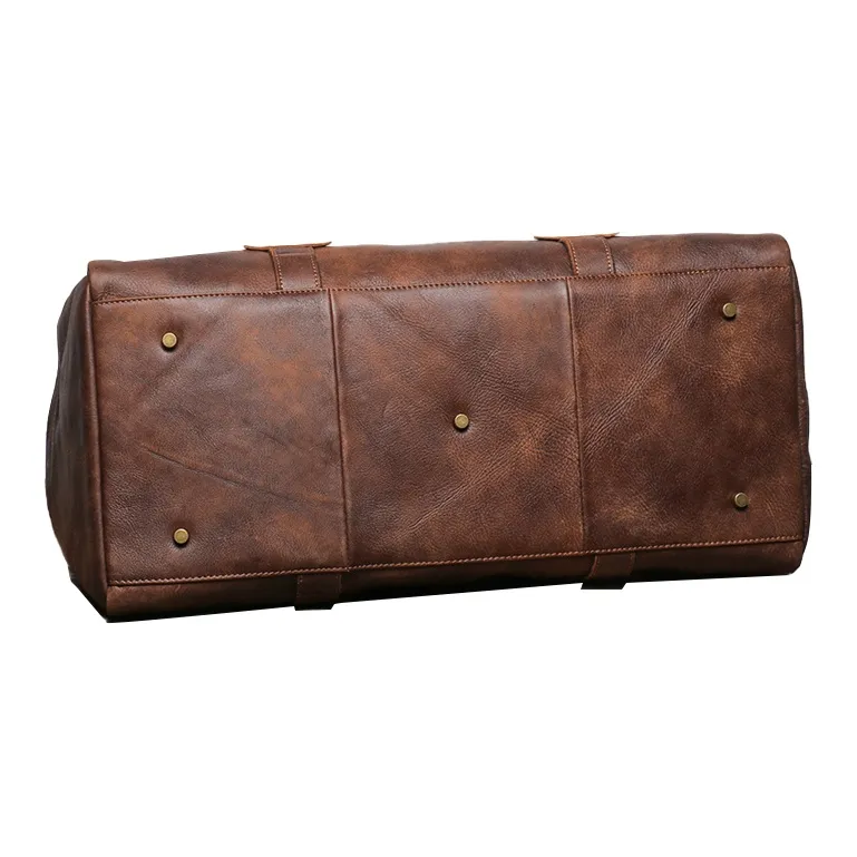 ROSEROOEN Top Grain Cow Leather Handbag Regular Unisex Coffee/Black-5