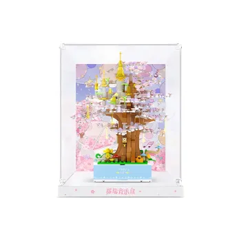 LIGHT YOUR BRICKS Joy 100 Compatibility Unmet Cherry Music Box Building Blocks Display Case Model Accessories
