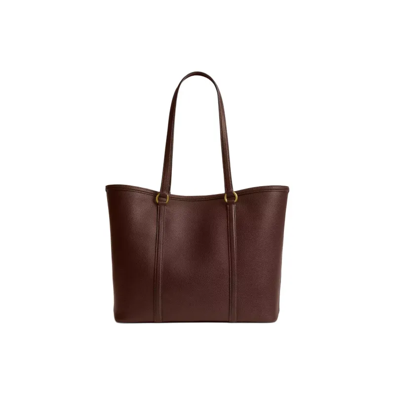 COACH Polished Pebble Leather Tote Bag, Shopping Bag, One Shoulder Handbag Tubas Women's Brass And Maple-2