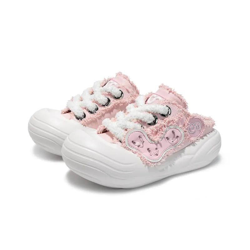 CN Cheeseberry Anti Slip Wear Resistant Breathable Lightweight Height Increasing Low Top Canvas Shoes Unisex Pink-1