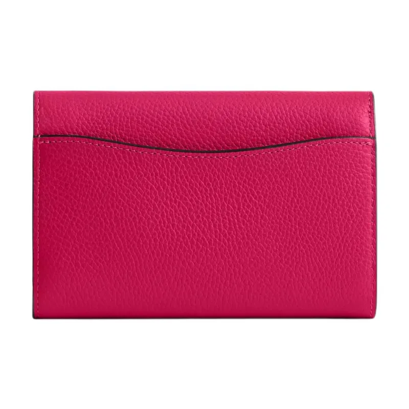 COACH Polished Pebble Leather Wallet Medium Size Women's Dragon Fruit-1