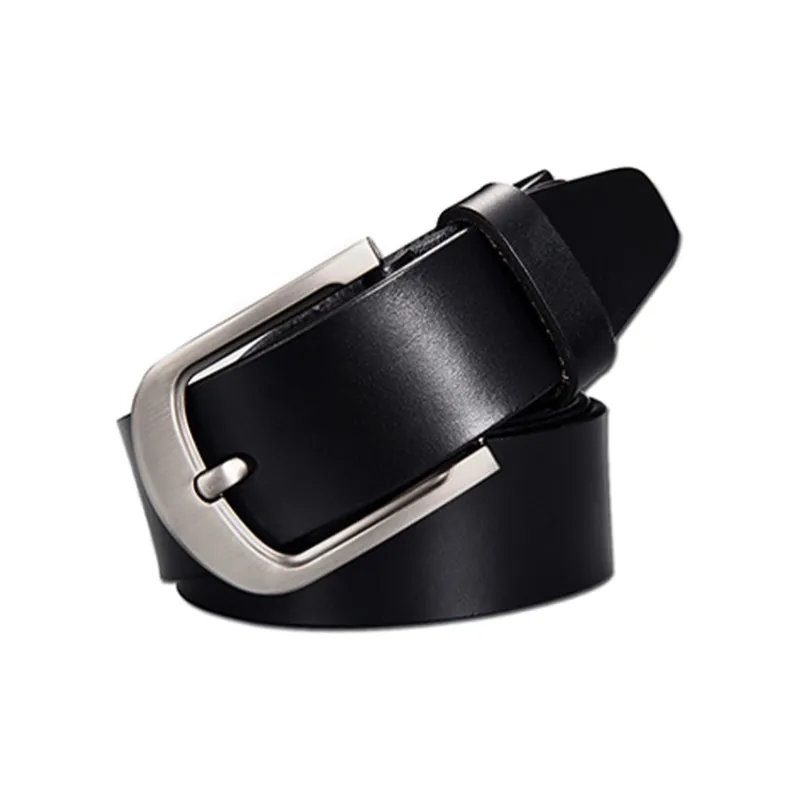 AAJF Pin Buckle Business Wide Leather Cow Split Leather Leather Belts Men's 3.5cm-4