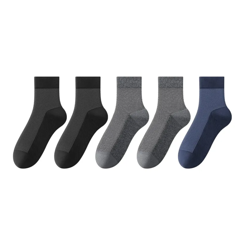 H YXIANG Mid Calf Socks Men's 5 Pack-2