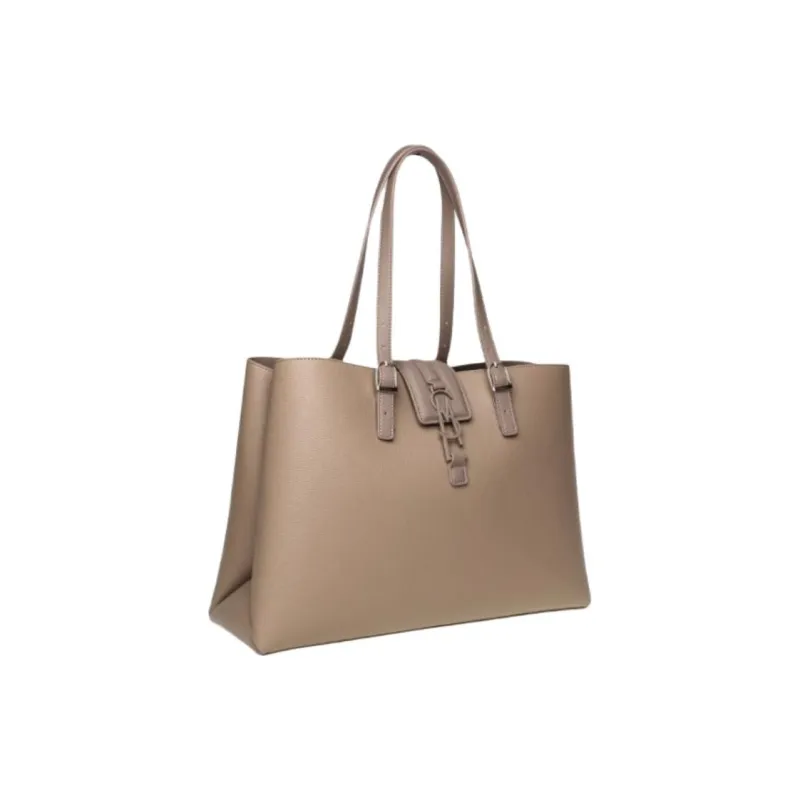 STEVE MADDEN PU Tote Bag Shopping Bag Handbag Large Size Women's Black/Light Brown-6