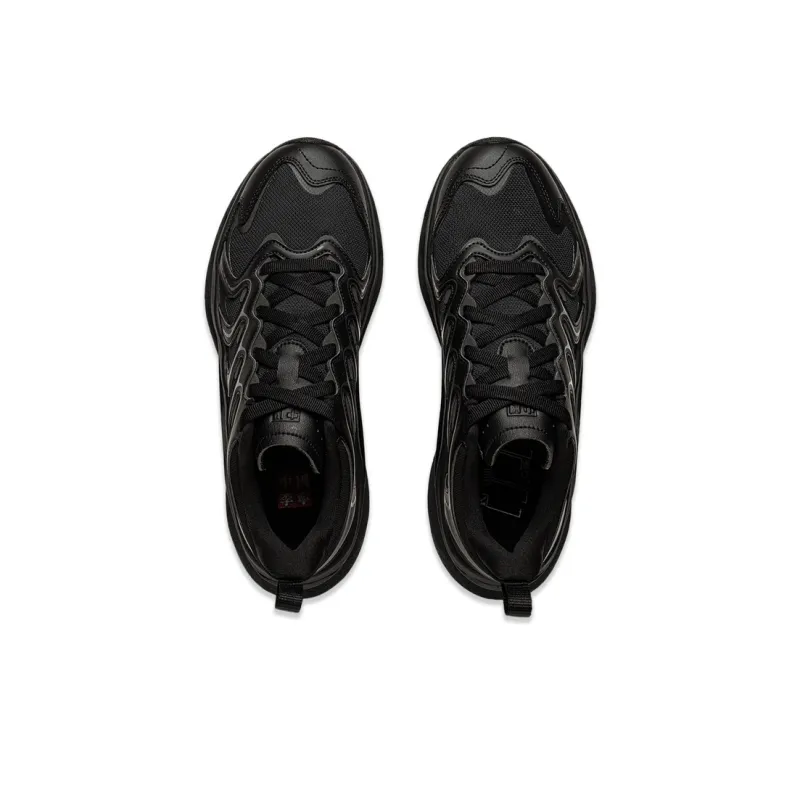 LiNing Curved CRC Anti Slip Wear Resistant Low Top Casual Shoes Women's Black-3