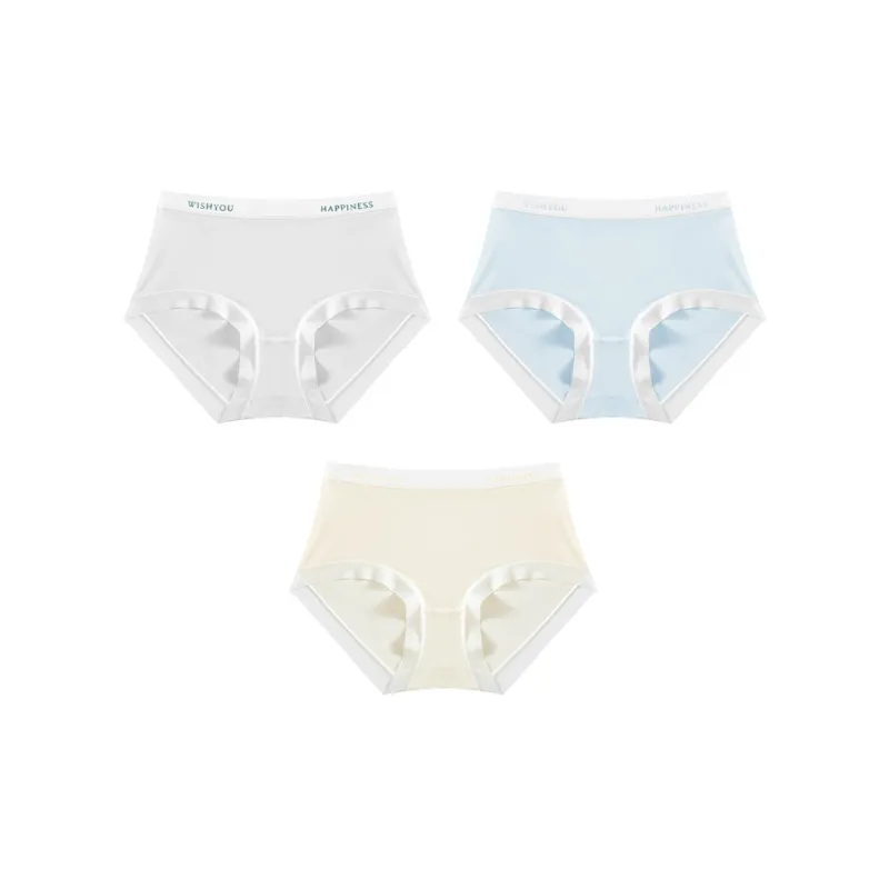 Ordifen Solid Color Ice Silk Underpants Women's 3 Pack-6
