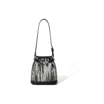MASTER CANVAS Fabric Bucket Bags Shoulder Bag Crossbody Bag Medium Size Women's Black