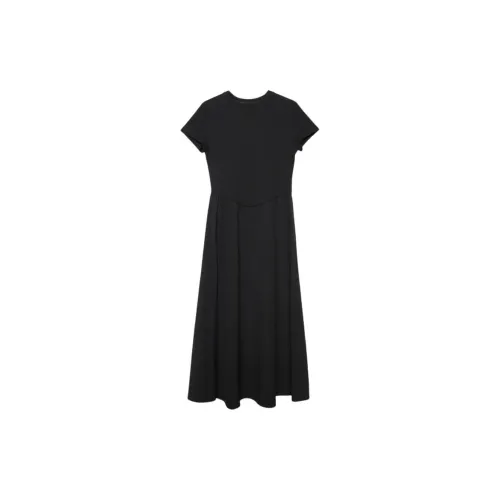 Mayya Plus Short-Sleeved Dresses Women's Black Long