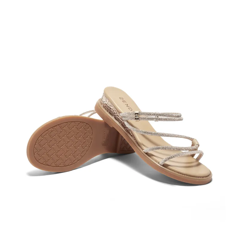 Senda Rubber Sole Slip Resistant Slide Slippers Women's Gold-4
