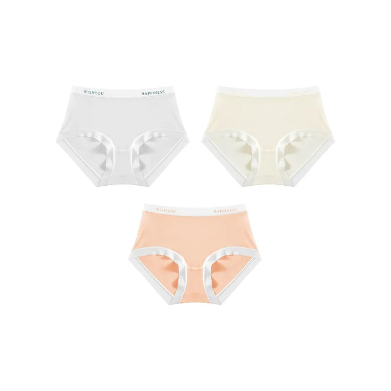 Ordifen Solid Color Ice Silk Underpants Women's 3 Pack-12