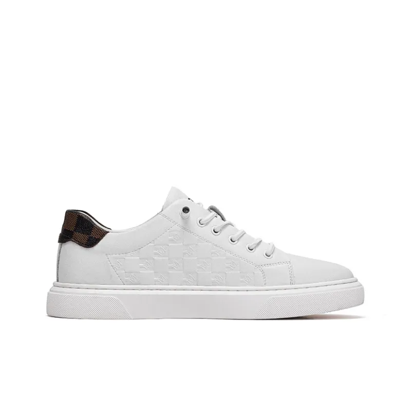 JOSINY Lightweight And Breathable Low-Top Skateboard Shoes Men's White Black-2
