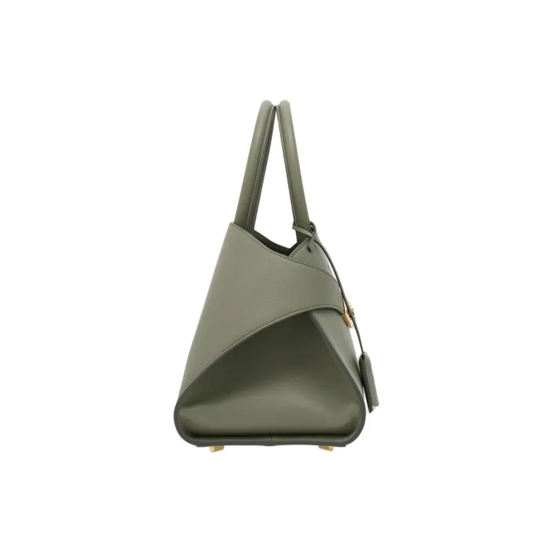 FERRAGAMO Cow Leather Shoulder Bag, Crossbody Bag, Handbag Trumpets Women's Gray Green-2