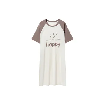 Close-fitting Areas Nightgown Women's Ecru