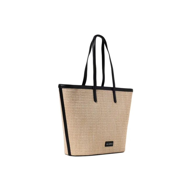 KARL LAGERFELD Polypropylene Tote Toto Bag Shopping Bag One Shoulder Handbag Women's Beige-1