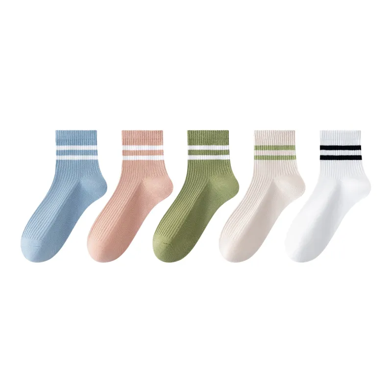 MIIOW Mid Calf Socks Unisex 5 Pack-0