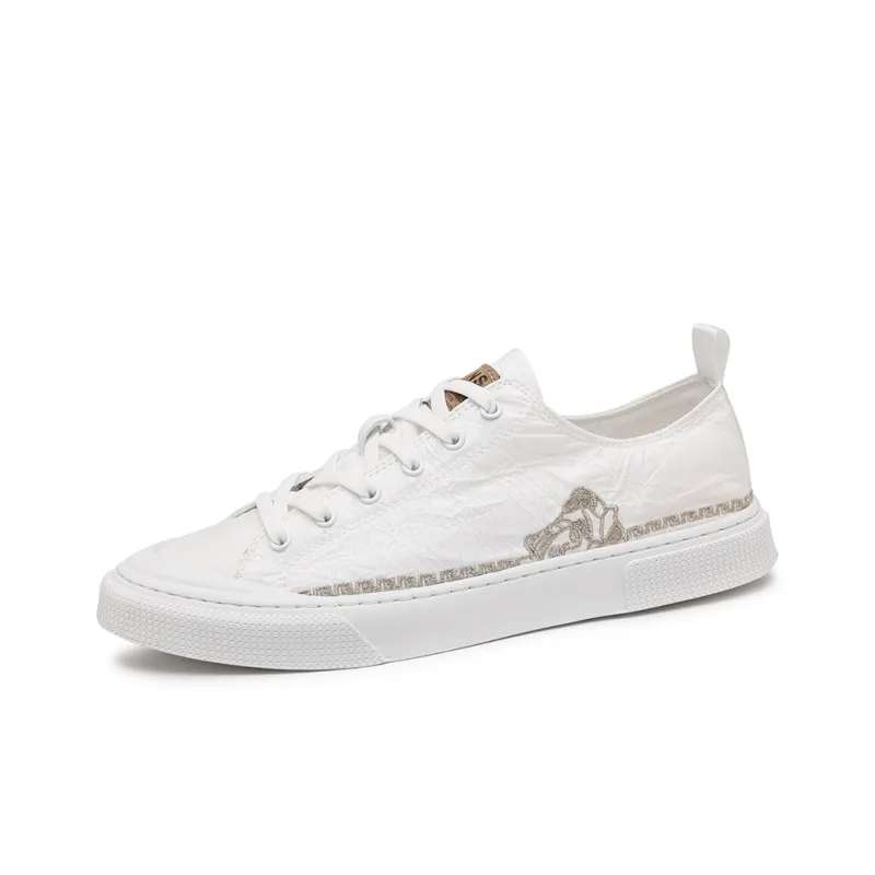 Abango Casual Shoes Men Low Top White/Black-1