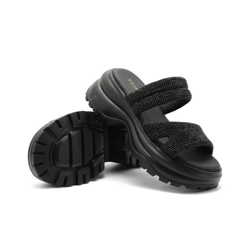 Senda Slide Slippers Women's Sticker Leather Shoes-12