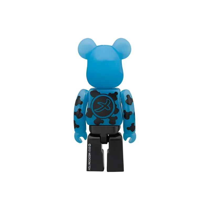 BE@RBRICK Plum Group Blue Glow In The Dark Hang Tag Box 100%-2