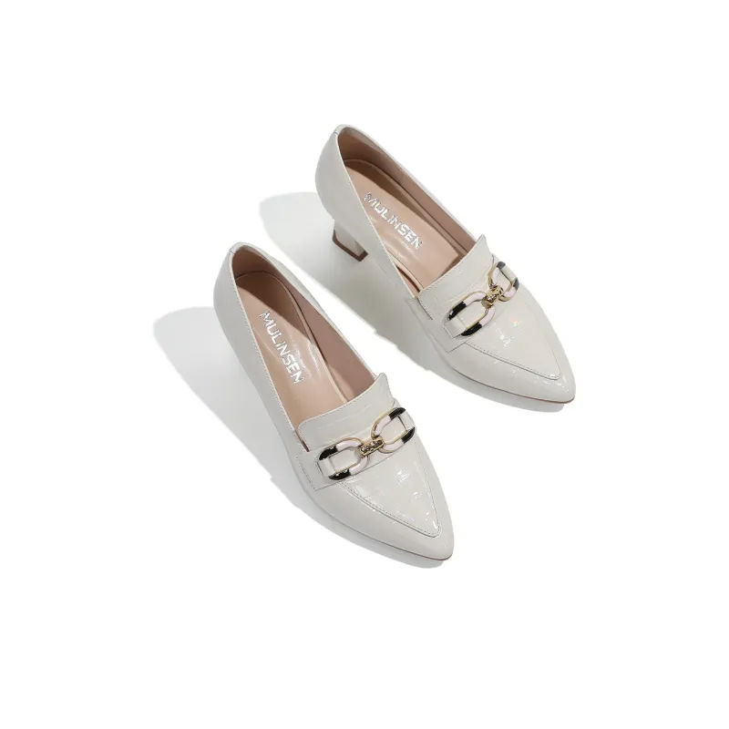 Mulinsen Loafers 6cm Women's Beige-2