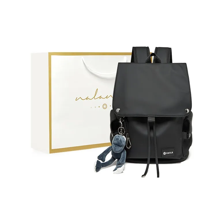 Narandu Fabric Backpack Unisex Gray/Midnight Black/Orange Combo-22