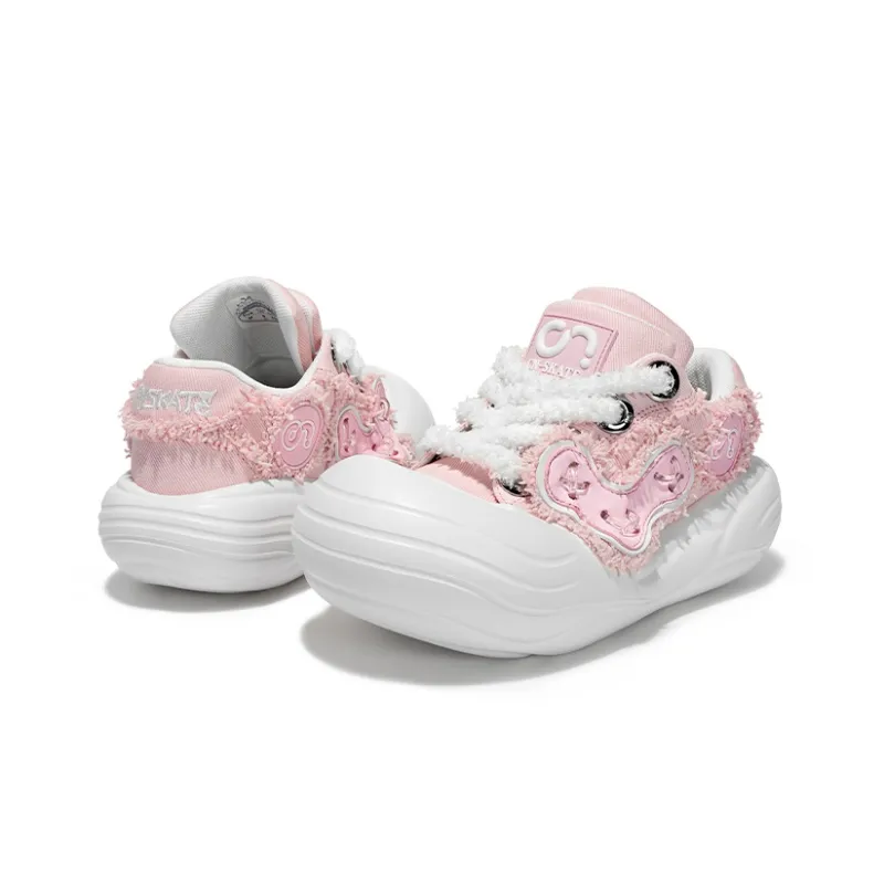CN Cheese Head Shoes Anti Slip Wear Resistant Breathable Lightweight Height Increasing Low Top Canvas Shoes Unisex Pink-2