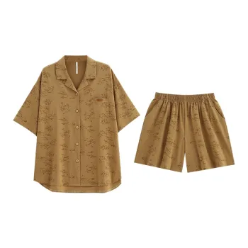 Yue Nei Pajama Set Women's Apricot Brown