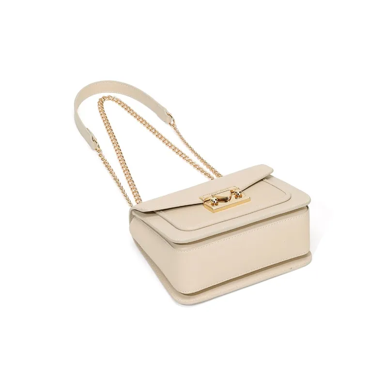 Simvay Clos Cow Leather Patchwork Synthetic Leather Small Square Bag Chain Shoulder Bag Women's-18