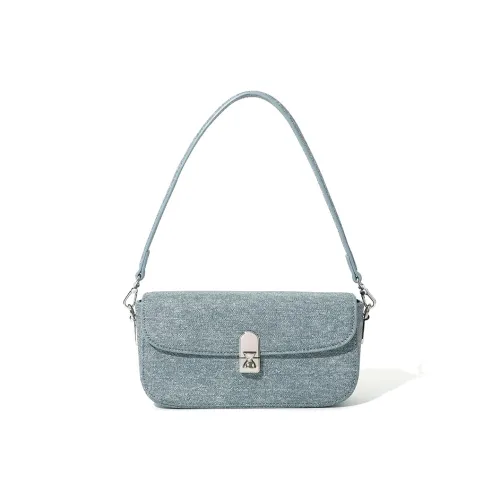 MASTER CANVAS Fabric Small Square Bag Shoulder Bag Crossbody Bag Medium Size Women's Denim Blue