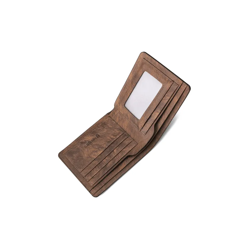 NAVIGARE Top Grain Cow Leather Wallet Money Clip Card Holder Men's Coffee-8
