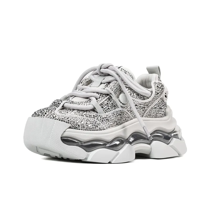 UanDi Cushioning Anti-Slip And Wear-Resistant Height Increasing Low-Top Chunky Sneakers Women's-4