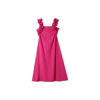 Vine Color Sleeveless Dress Women's Red