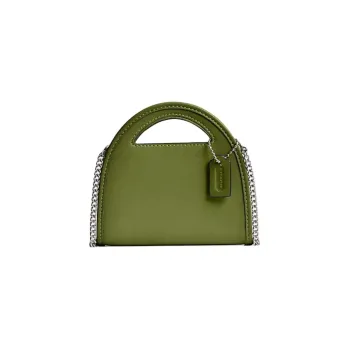 COACH Top Handle Cow Leather Card Holder Mini Women's Deep Lime