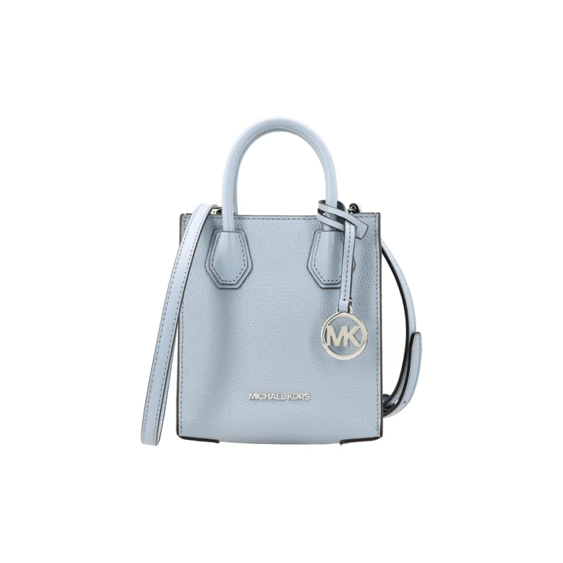 MICHAEL KORS Mercer Leather Tote Bag, Shopping Bag, Portable Crossbody Bag, Shoulder Bag Women's Blue-1