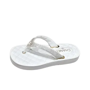 CHANEL Flip Flops Women's White