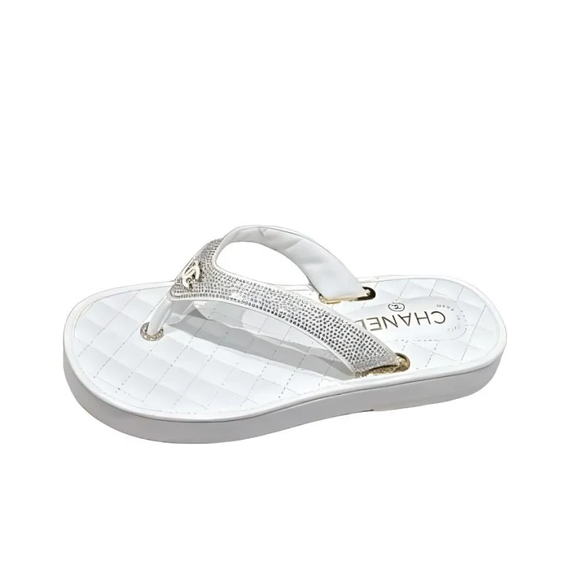 CHANEL Flip Flops Women's White-0
