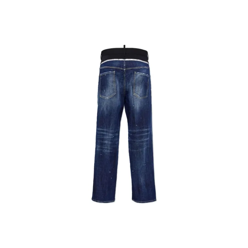 DSQUARED 2 Mid Rise Panelled Straight Leg Jeans-1