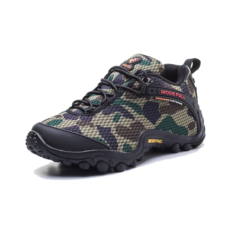 MODE FULL Cushioned Slip Resistant Abrasion Resistant Breathable Low Top Hiking Shoes Men's-1