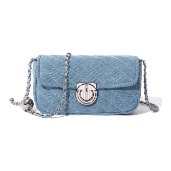 MASTER CANVAS Fabric Chain Bag Shoulder Bag Crossbody Bag Medium Size Women's Denim Blue