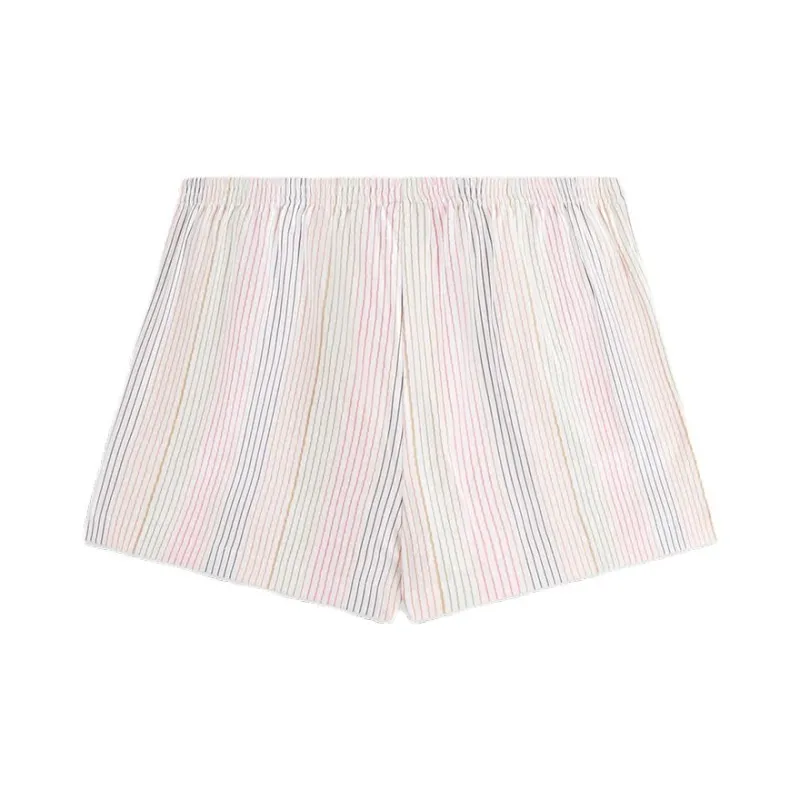 KITH Women's 2024 Summer Collection SS24 Ida II Seersucker Boxer Casual Shorts Women's Pink Green Blue-1
