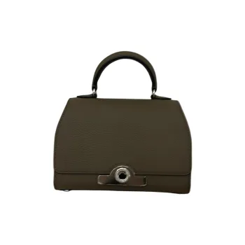 Moynat Taurillon Blush Cow Leather Shoulder Bag Crossbody Bag Handbag Small Size Women's Elephant Gray