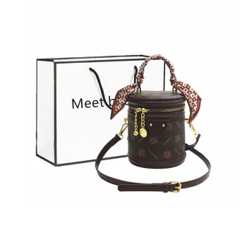 Fitchell PU Small Bucket Bag Portable Crossbody Bag Shoulder Bag Women's Ecru/Coffee/Light Khaki/Dark Khaki