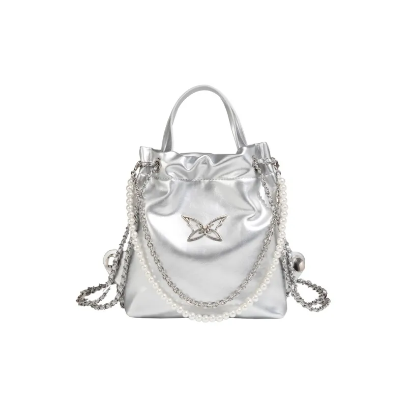 NATTY PU Backpack Small Size Women's Silver-7