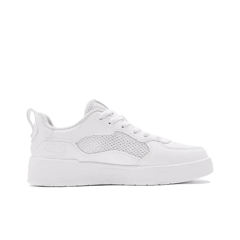 QIAODAN Anti Slip Wear Resistant Low Top Skateboard Shoes Women's White Gray-1
