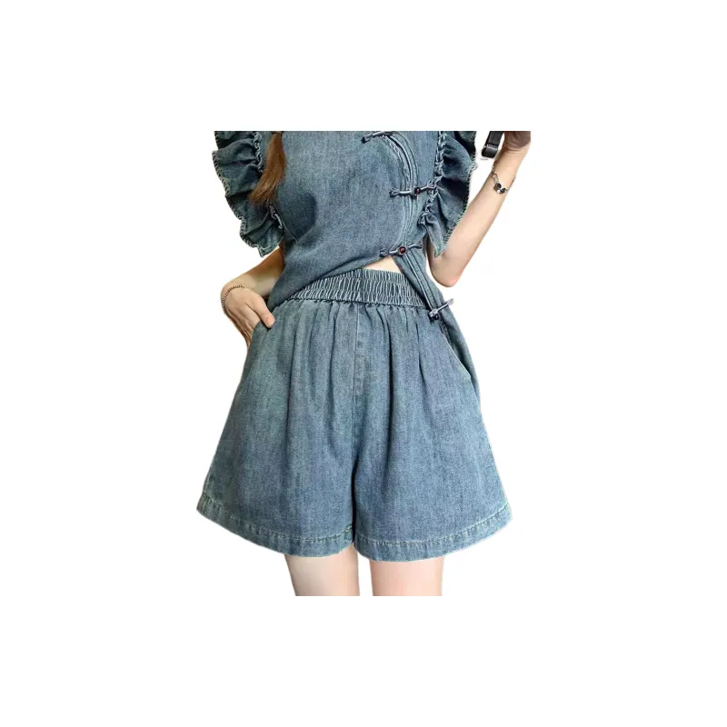 Wbwq Casual Suit Women's Denim Blue-2