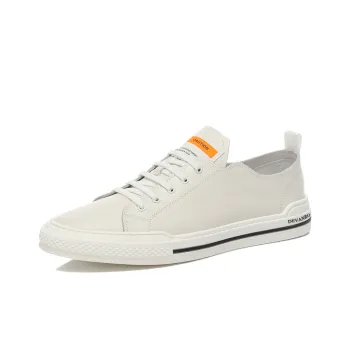 Devanro Anti Slip Wear Resistant Low Top Skateboard Shoes Men's White