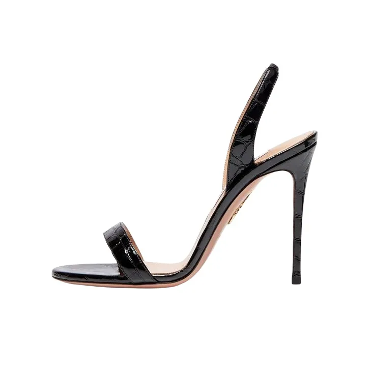 AQUAZZURA So Nude Sandal 105 Strap Sandals Women's Black-0