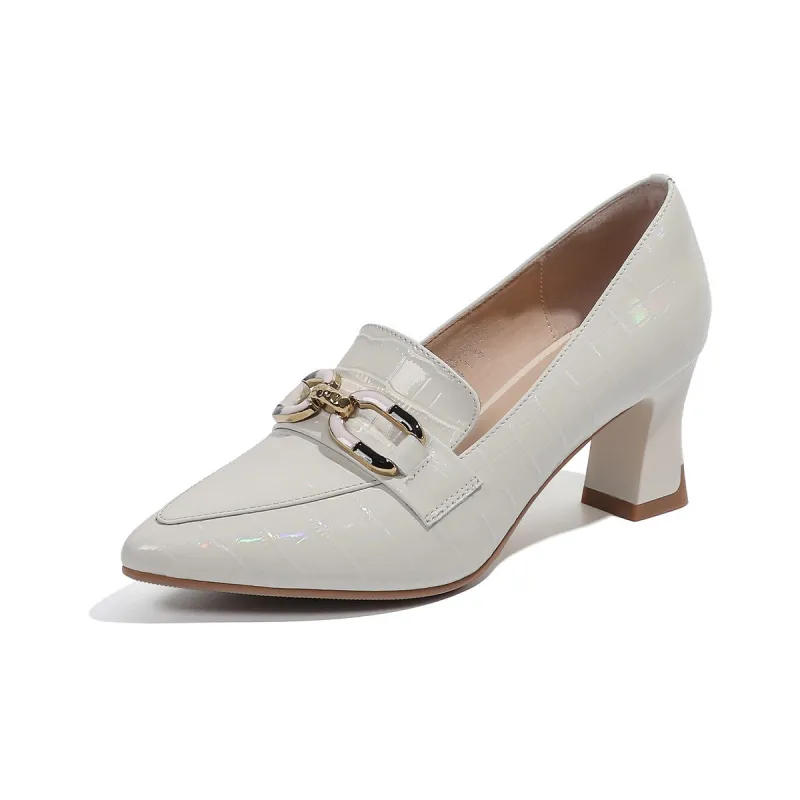 Mulinsen Loafers 6cm Women's Beige-4