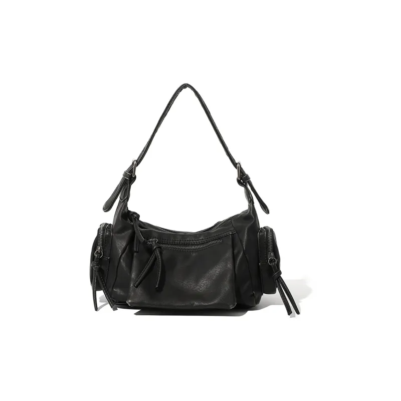 MASTER CANVAS Leather Shoulder Bag Women's Black-0