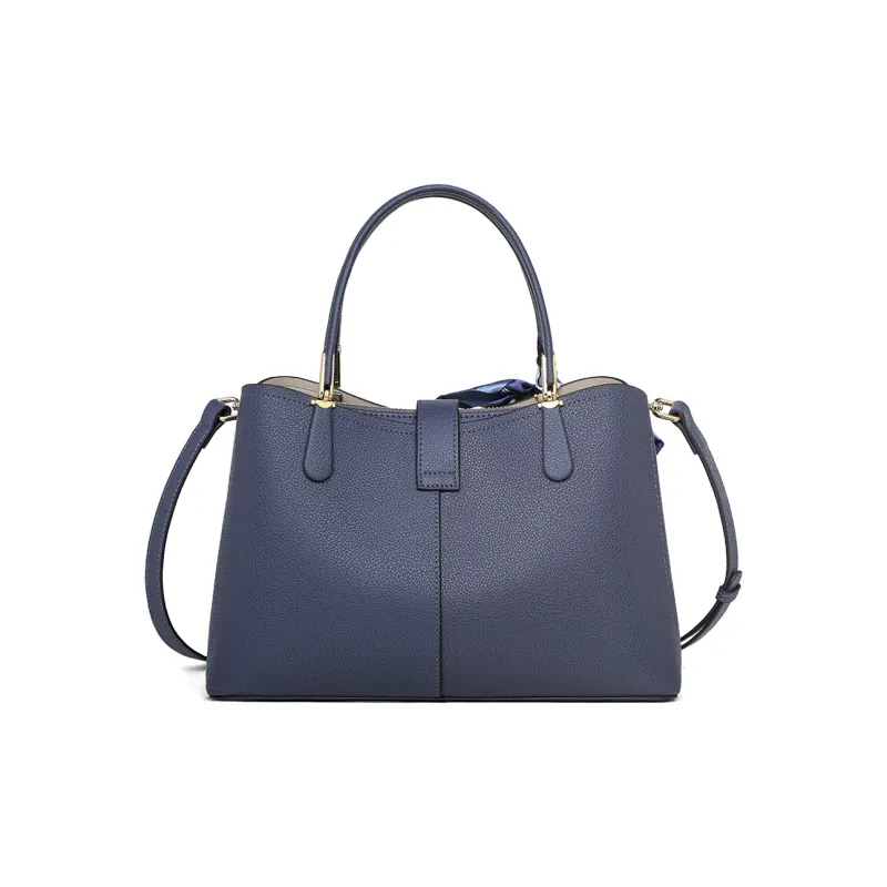 MILLIE'S Cow Leather With Synthetic Leather One Shoulder Handbag Regular Women's Apricot/Blue-10