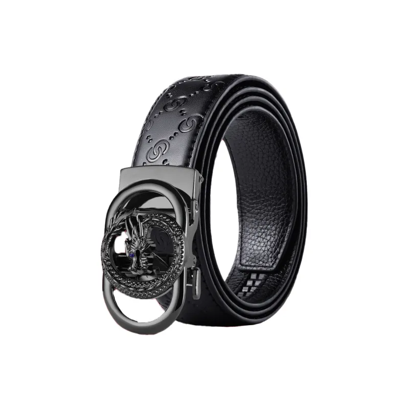 JONNY MOORE Alloy Leather Belts Men's Width 3.5CM-0